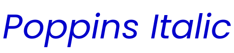 Poppins Italic font
